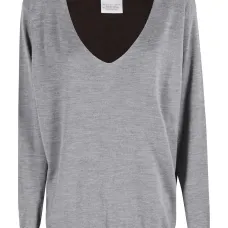 Джемпер с V-образным вырезом и цветными блоками