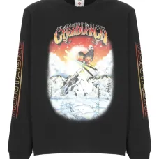 Футболка с принтом и длинными рукавами