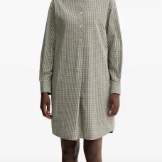 Платье-рубашка в мелкую клетку на пуговицах Платье-рубашка в мелкую клетку на пуговицах