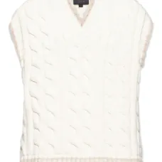 Жилет с фактурной вязаной отделкой (в технике "косы") Жилет с фактурной вязаной отделкой (в технике "косы")