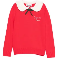 Свитер с оборчатым воротником и бантом Свитер с оборчатым воротником и бантом