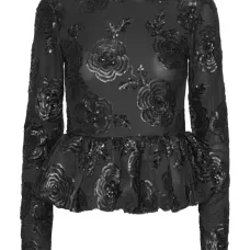 Топ с пайетками и баской Топ с пайетками и баской