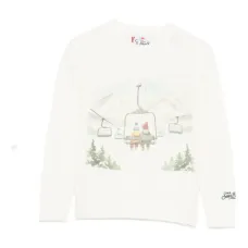 Свитер с круглым вырезом и графическим принтом