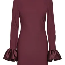 Платье мини с оборками на рукавах