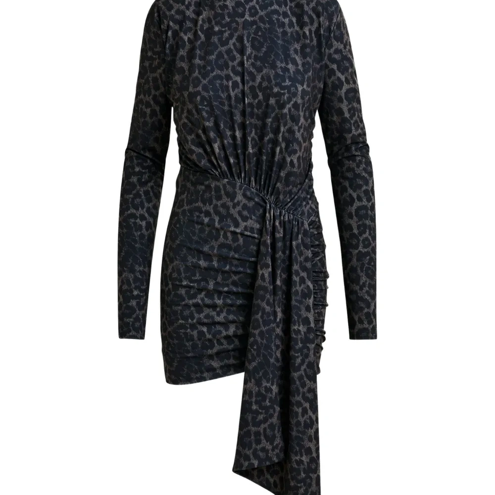 Платье мини Imortel с высоким воротником и леопардовым принтом