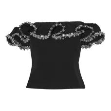 Креповый топ с оборками