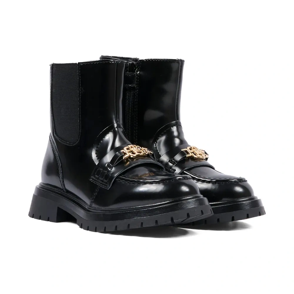 Ботинки с эффектом металлик