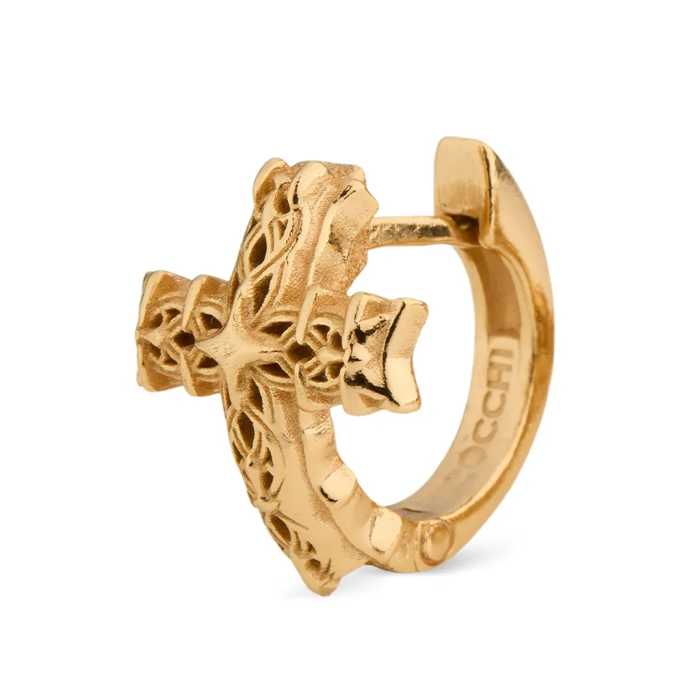 Серьга-кольцо с крестом Нотр-Дам