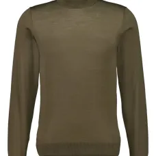 Свитер с высоким воротом и отделкой швами из овчины