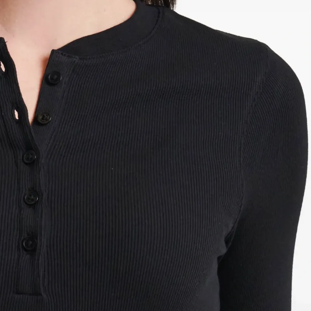 Рифленый топ с пуговицами Henley