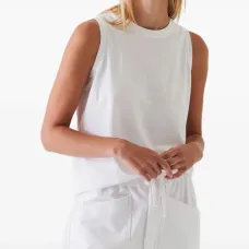 Свободная майка без рукавов с круглым вырезом
