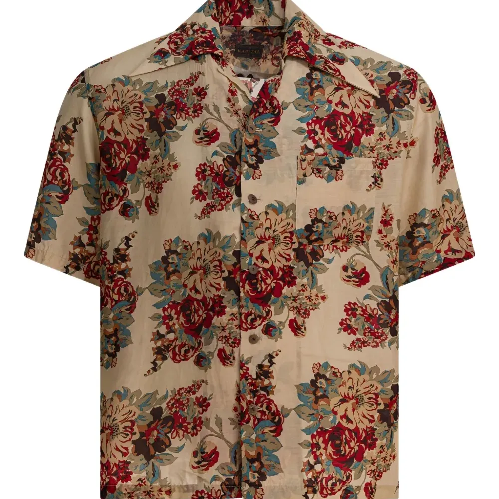 Рубашка с цветочным принтом на пуговицах