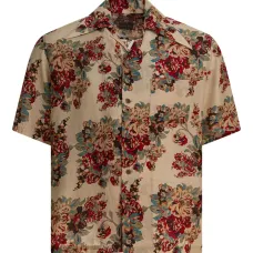 Рубашка с цветочным принтом на пуговицах