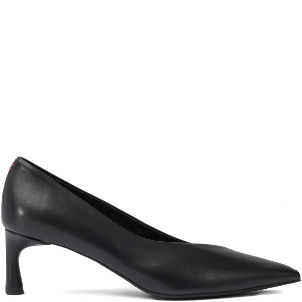 Туфли-лодочки из кожи на каблуке 50 мм