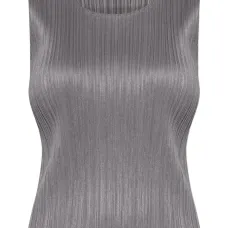 Плиссированная майка без рукавов