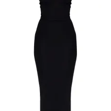 Платье миди без бретелек в рубчик Платье миди без бретелек в рубчик