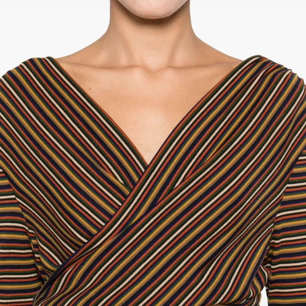 Полосатый топ с запахом