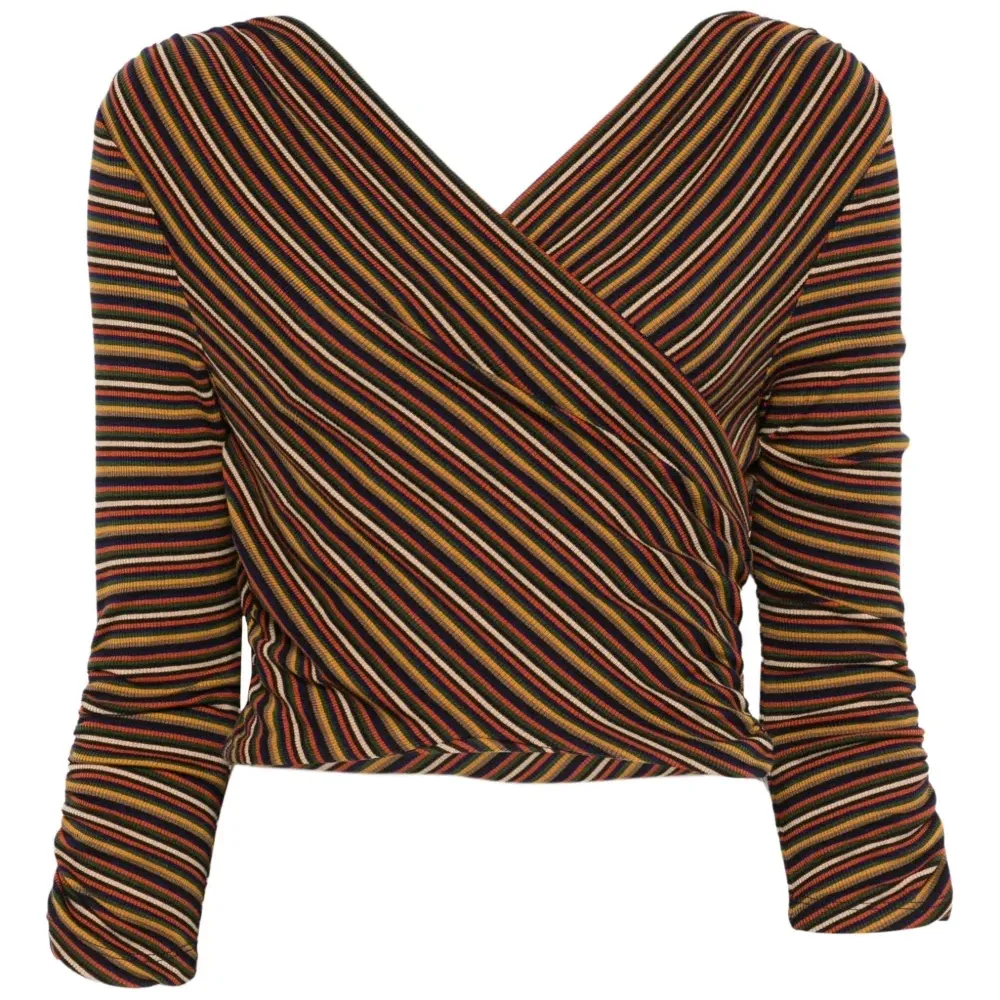 Полосатый топ с запахом