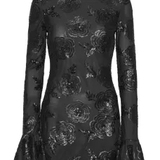 Платье мини с длинными рукавами Платье мини с длинными рукавами