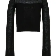 Вязаный свитер с вышивкой логотипа