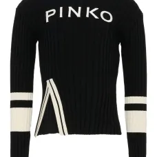 Вязаный свитер с вышитым логотипом