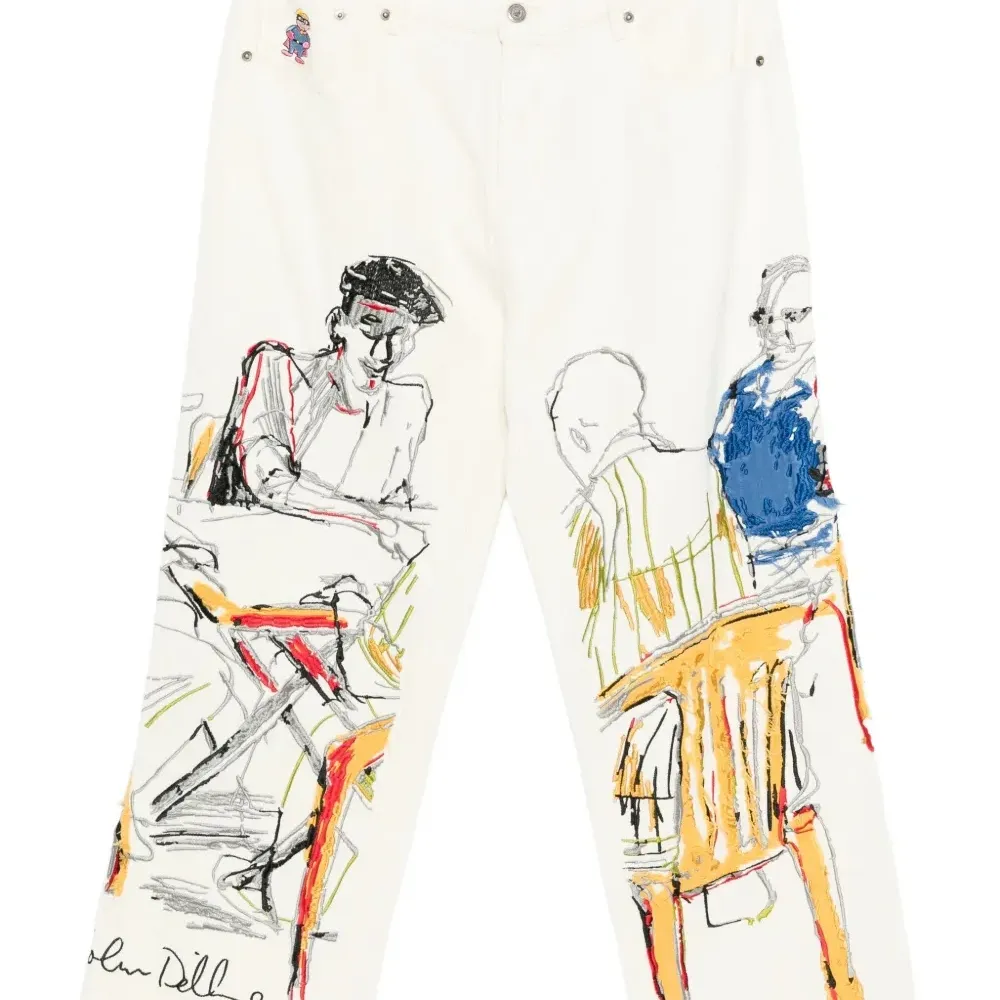 Джинсы с графическим принтом