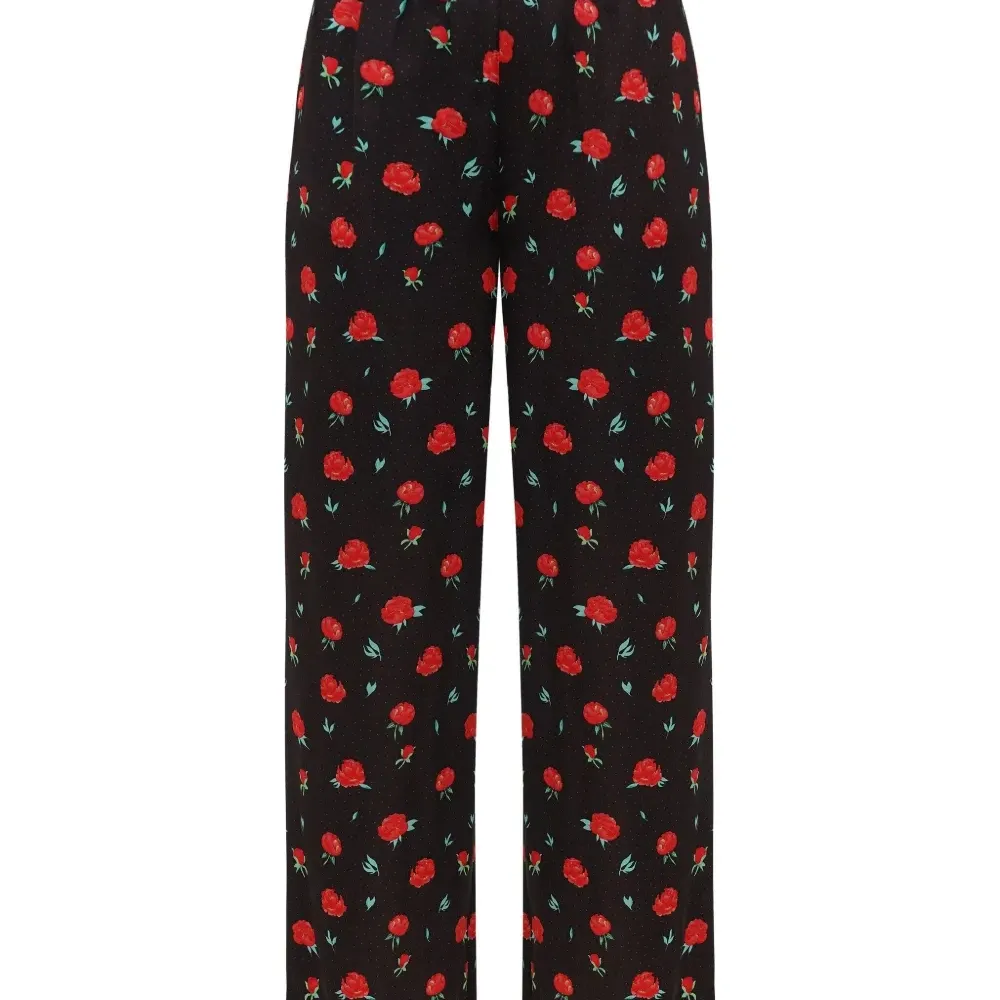 Широкие брюки Pastelle с принтом "Маки"