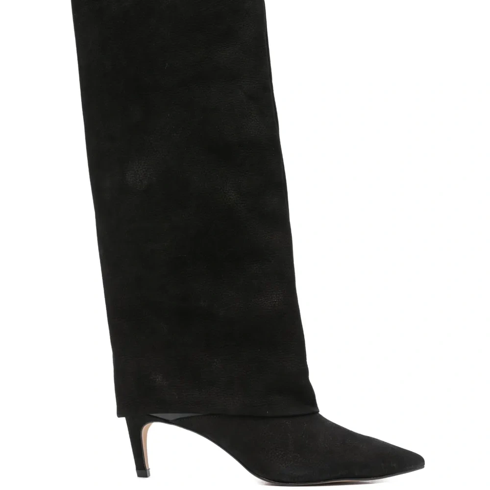 Замшевые ботфорты на каблуке 60 мм