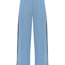 Льняные унисекс пижамные брюки Paros синего цвета