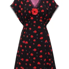 Мини-платье Poppi с принтом "Маки"