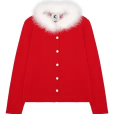 Кардиган Miss Kitty с отсоединяемыми перьями, красный