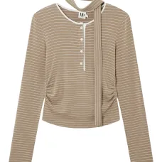 Топ в полоску с галстуком на шее Топ в полоску с галстуком на шее