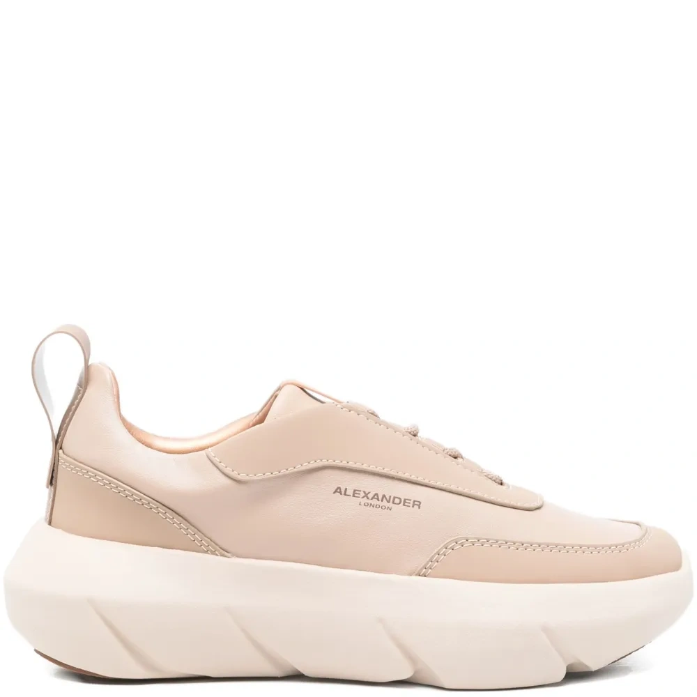 Кожаные кроссовки на платформе