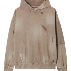 Худи с эффектом потертости и панелями