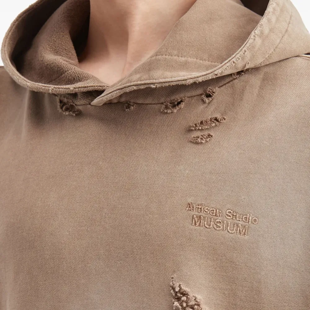 Худи с эффектом потертости и панелями