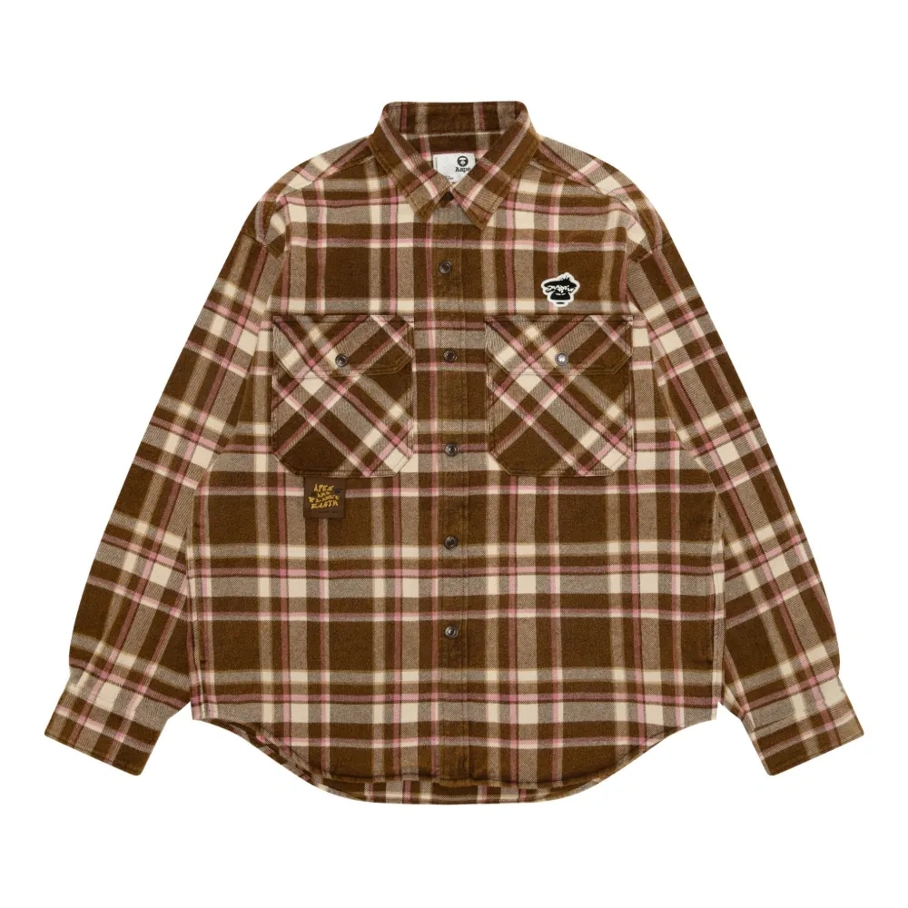 Рубашка в клетку с карманом