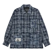 Рубашка в клетку с необработанными краями