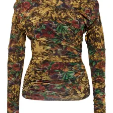 Топ с длинными рукавами и цветочным принтом