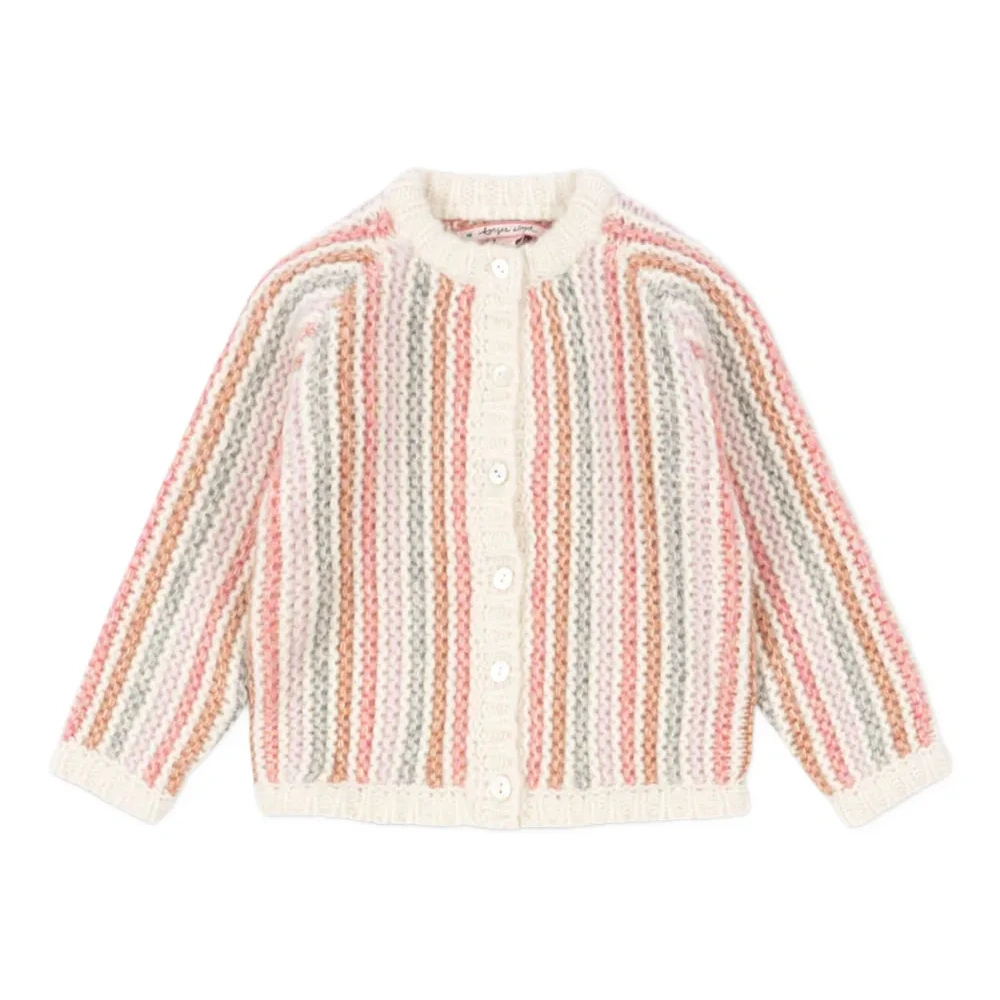 Полосатый кардиган на пуговицах