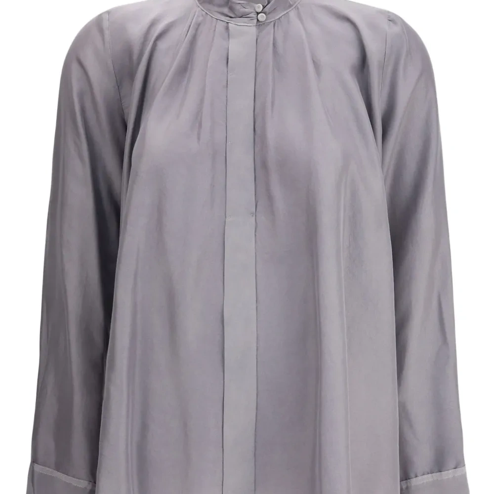 Рубашка с воротником-кратером на пуговицах