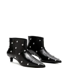 Ботинки с декоративными заклёпками и каблуком 40 мм Ботинки с декоративными заклёпками и каблуком 40 мм