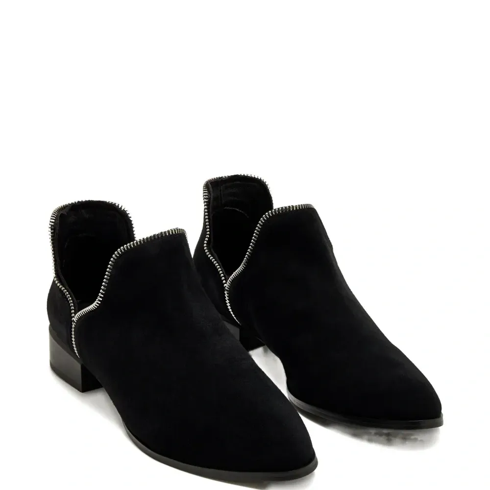 Замшевые ботинки с молнией