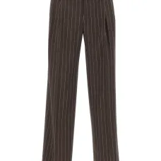Брюки в полоску со складками
