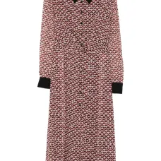 Платье с воротником и геометрическим узором Платье с воротником и геометрическим узором