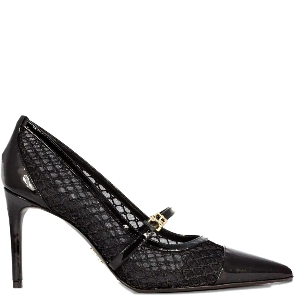 Туфли на каблуке с сетчатым ремешком