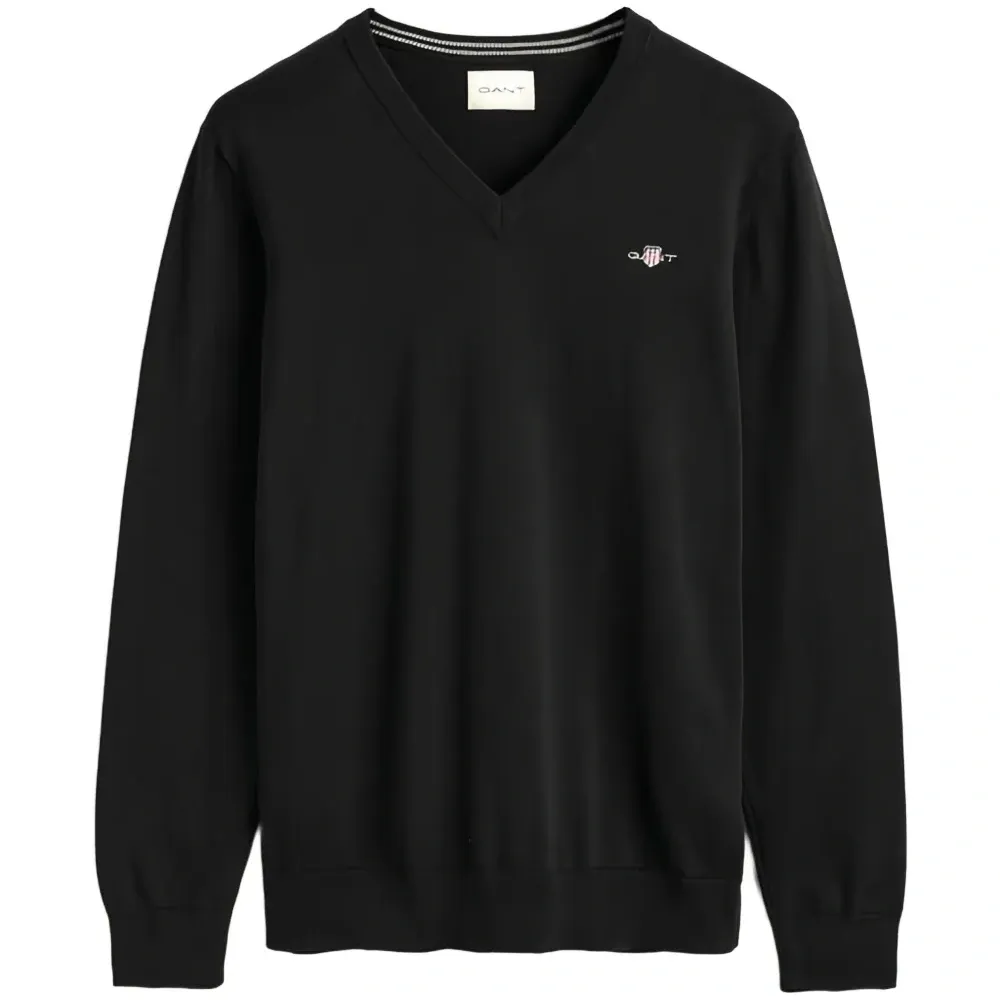 Свитер с логотипом и V-образным вырезом