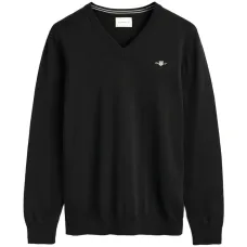 Свитер с логотипом и V-образным вырезом Свитер с логотипом и V-образным вырезом