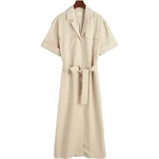 Миди-рубашка с пуговицами и поясом