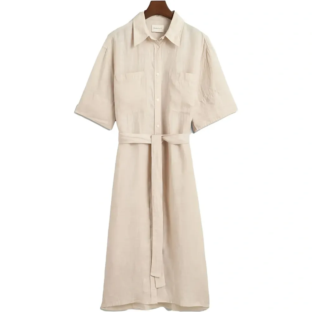 Платье-рубашка миди с поясом