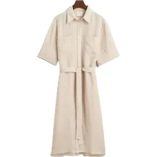 Платье-рубашка миди с поясом